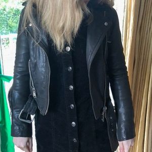 All Saints Gidley Biker Jacket Black Women's Small